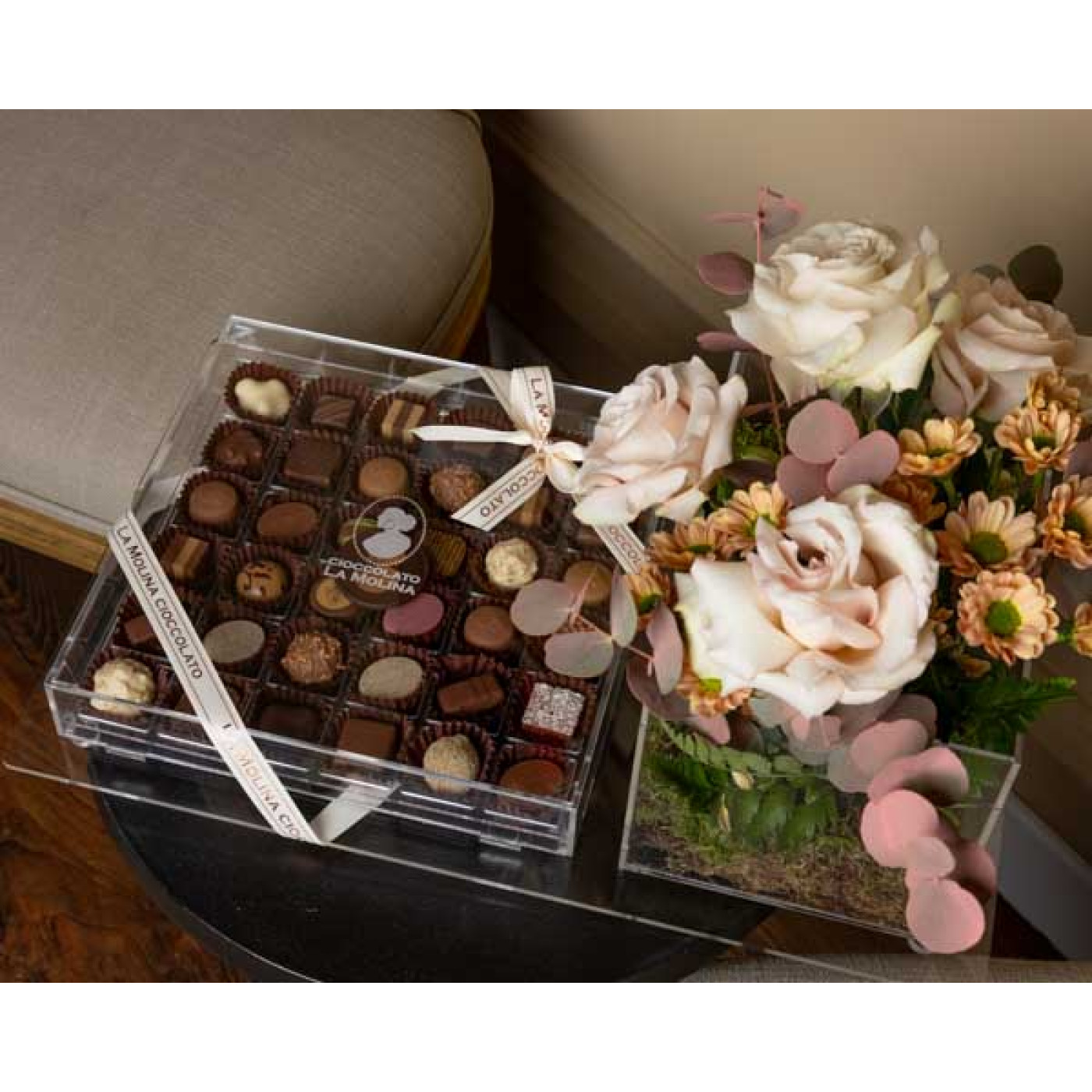 Chocolate Tray With Flower