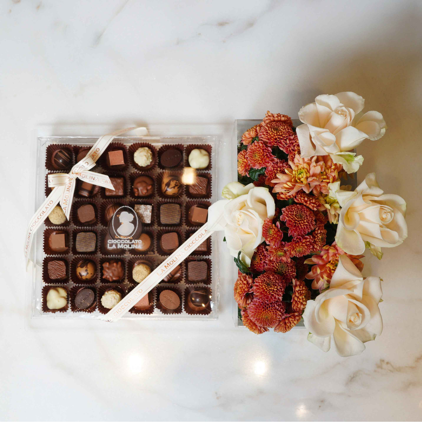 Acrylic Flowers - Mix Praline 2