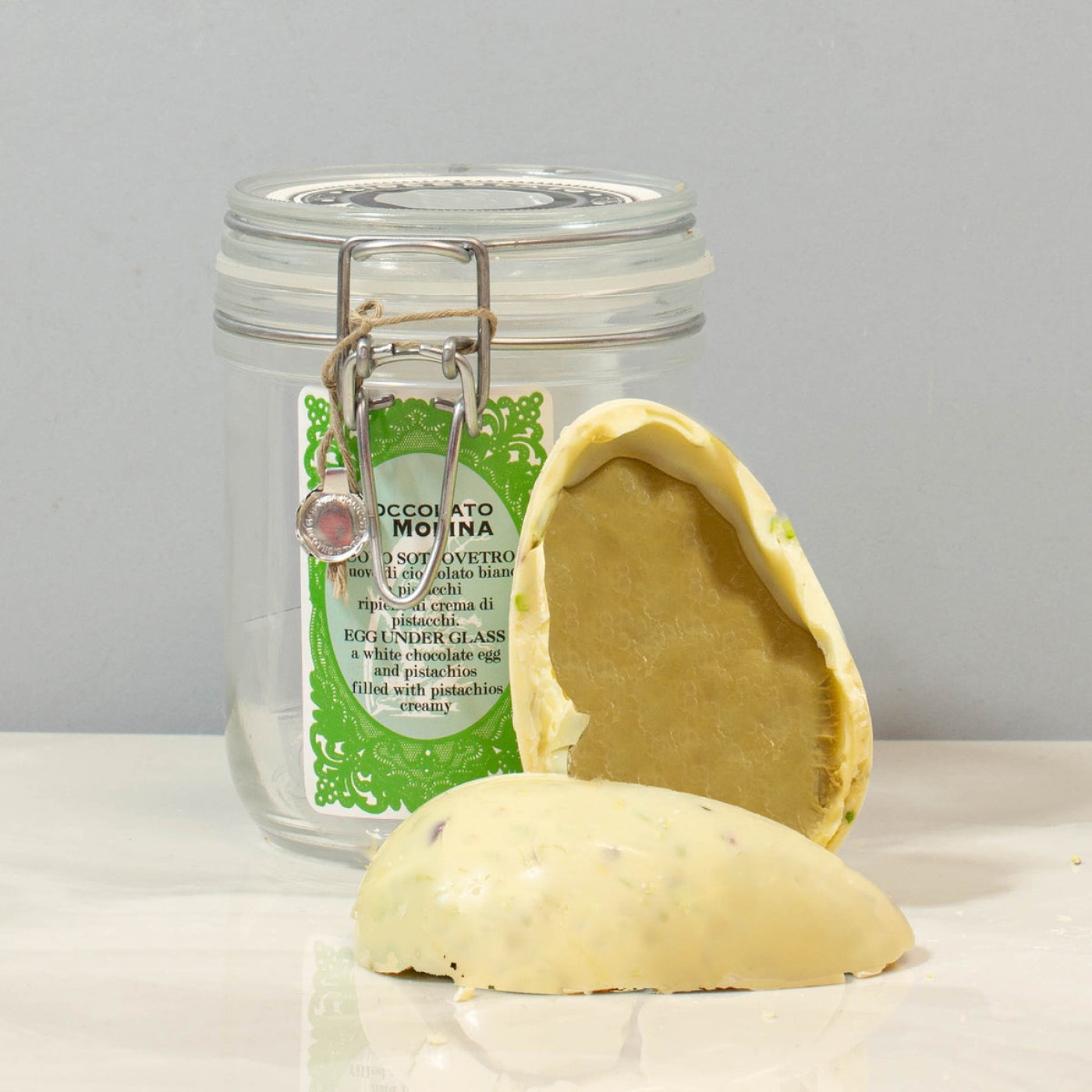 Pistachio Easter Egg in Glass Jar 